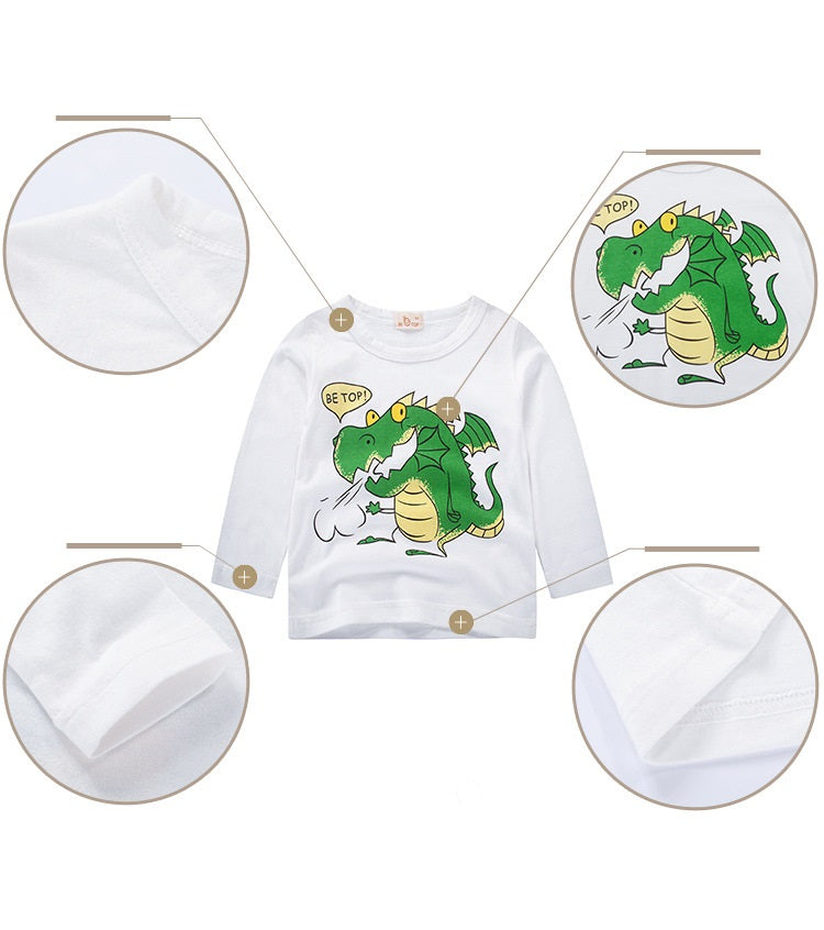 [370187] - Kaos Anak Trendi / Baju Atasan Anak Import - Motif Fat Dragon