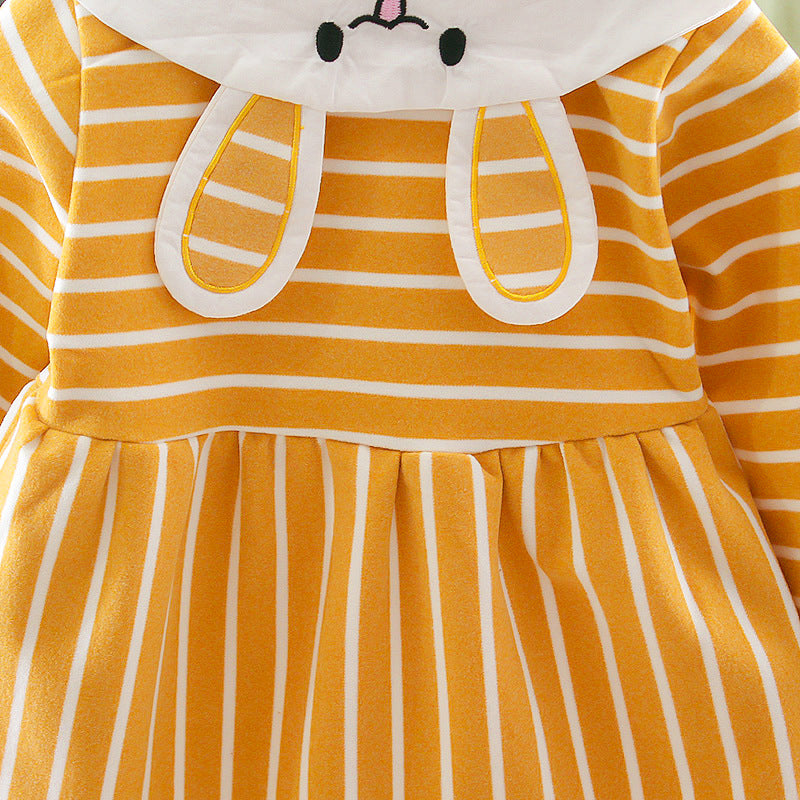 [352111-MUSTARD] - Dress Renda Anak Perempuan Kekinian - Motif Cute Face