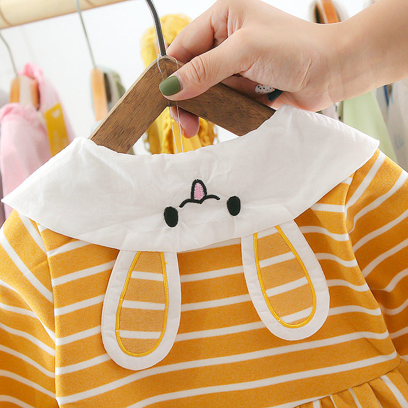[352111-MUSTARD] - Dress Renda Anak Perempuan Kekinian - Motif Cute Face