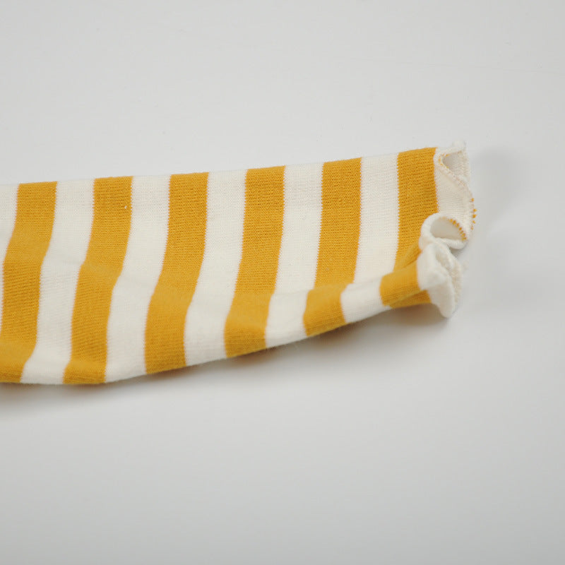 [102239-YELLOW] - Setelan Fashion Anak Perempuan - Motif Striped Plain