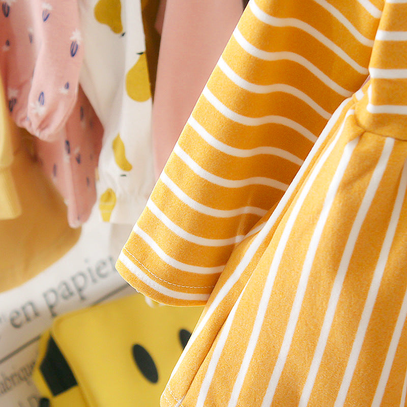 [352111-MUSTARD] - Dress Renda Anak Perempuan Kekinian - Motif Cute Face
