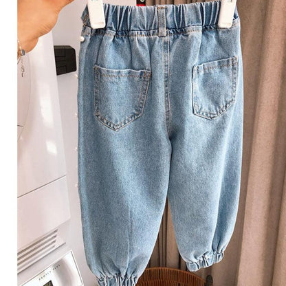 [508111] - Celana Jeans Anak Kekinian / Celana Anak Import - Motif Pearl Row