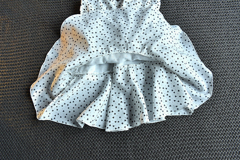 [363170-WHITE] - Dress Modis Anak Perempuan / Fashion Anak Import - Motif Heart Point