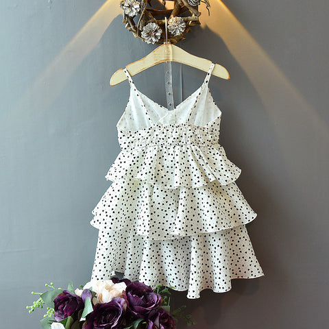 [363170-WHITE] - Dress Modis Anak Perempuan / Fashion Anak - Motif Heart Point