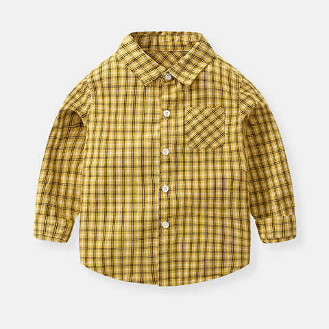 [119138-YELLOW] - Baju Atasan Anak / Kemeja Anak Laki Laki - Motif Casual Boxes