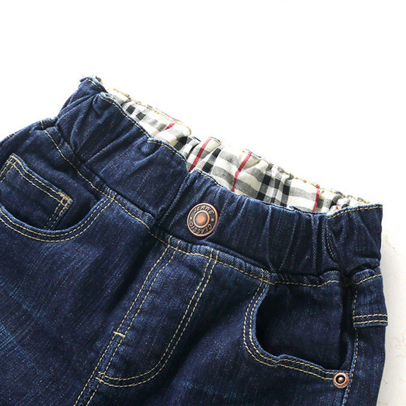 jual [119149-BLUE DENIM] - IMPORT Celana Panjang Jeans Regular Anak Kekinian - Motif Trendi 