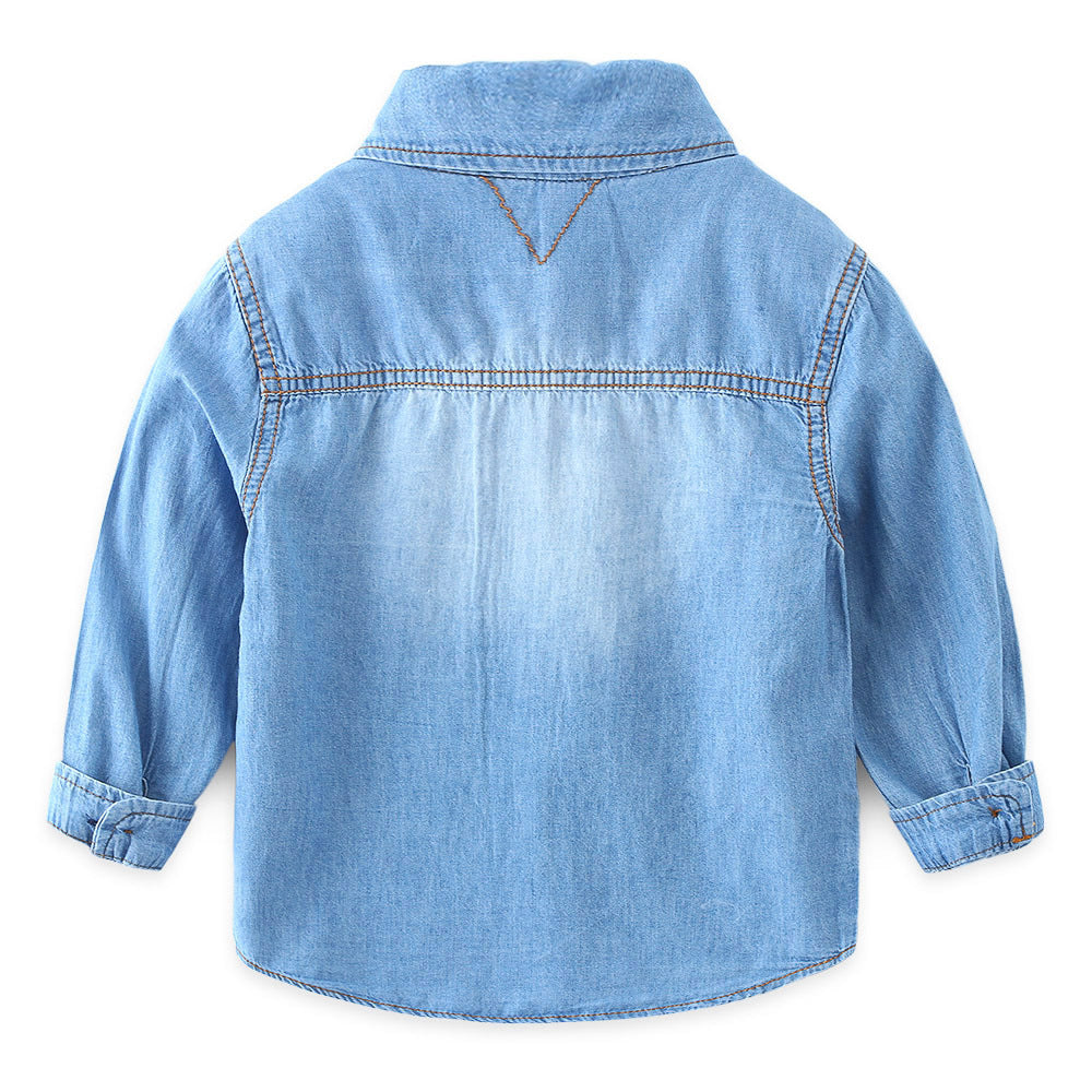 jual [119168-BLUE] - Atasan Kemeja Anak Style Casual - Motif Blue Jeans 