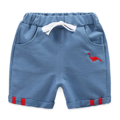 [119200-BLUE] - Celana Pendek Training Anak Sporty - Motif Embroidery Animal