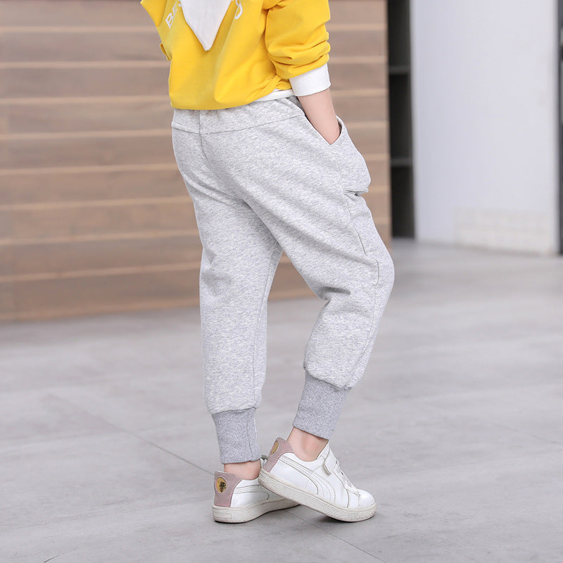 [119205-LIGHT GRAY] - Celana Training Jogger Anak Sporty - Motif Outside Pocket