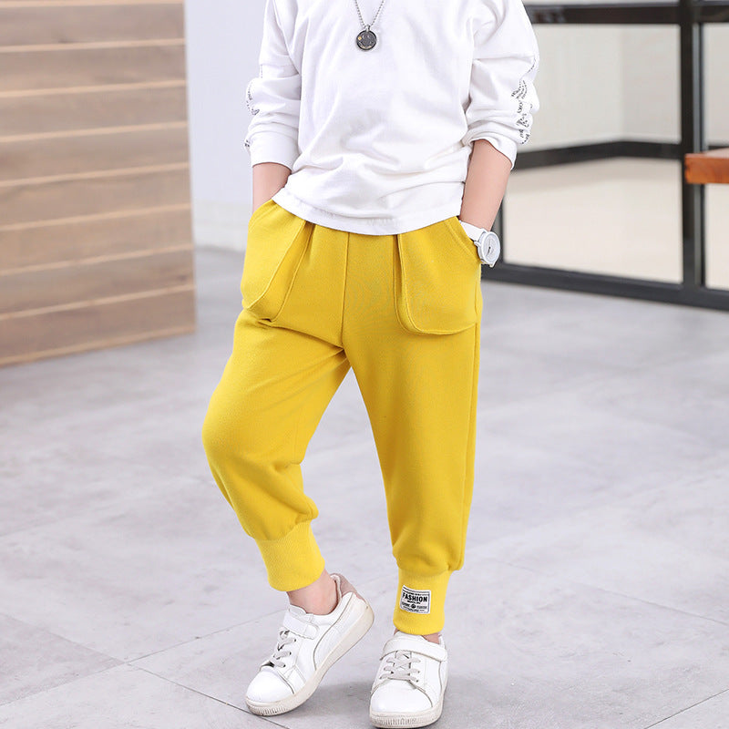 [119205-YELLOW] - Celana Training Jogger Anak Sporty - Motif Outside Pocket
