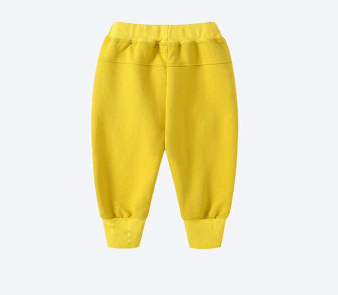 [119205-YELLOW] - Celana Training Jogger Anak Sporty - Motif Outside Pocket