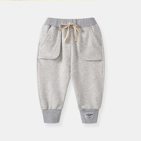 [119205-LIGHT GRAY] - Celana Training Jogger Anak Sporty - Motif Outside Pocket