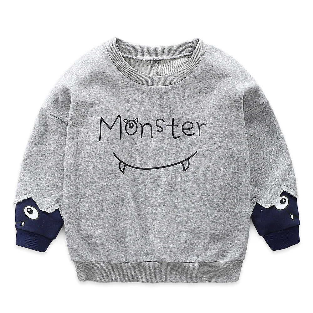 [119212-GRAY] - Atasan Anak / Atasan Sweater Hypes Anak Stylish - Motif Alphabet Monster