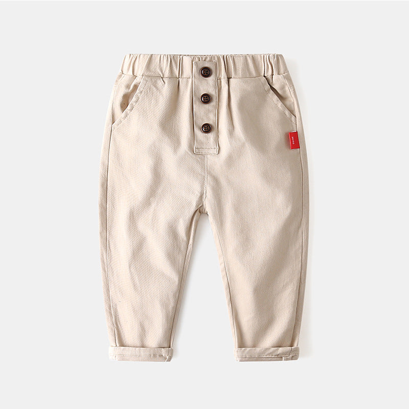 [119221-CREAM] - Celana Panjang Anak Kekinian / Celana Anak - Motif Three Buttons