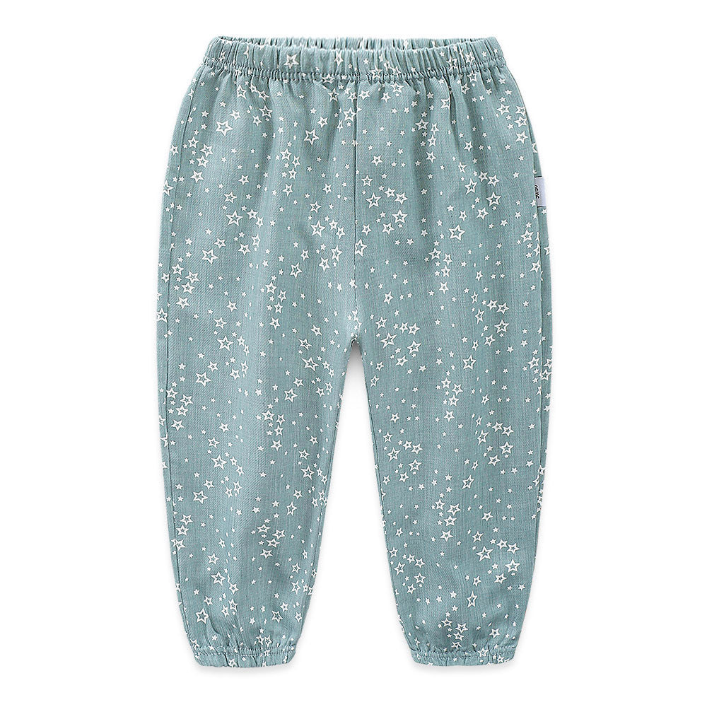 [119237-GREEN] - Celana Casual Anak - Motif Star Expanse