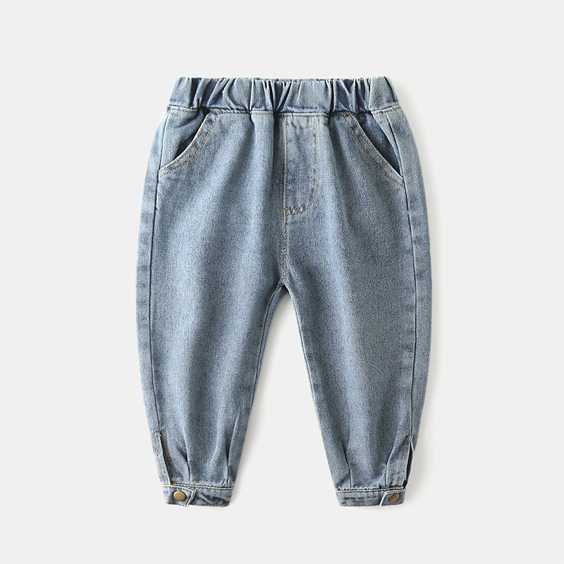 [119239-BLUE DENIM] - Celana Jeans  / Celana Anak Import - Motif Denim Buttons