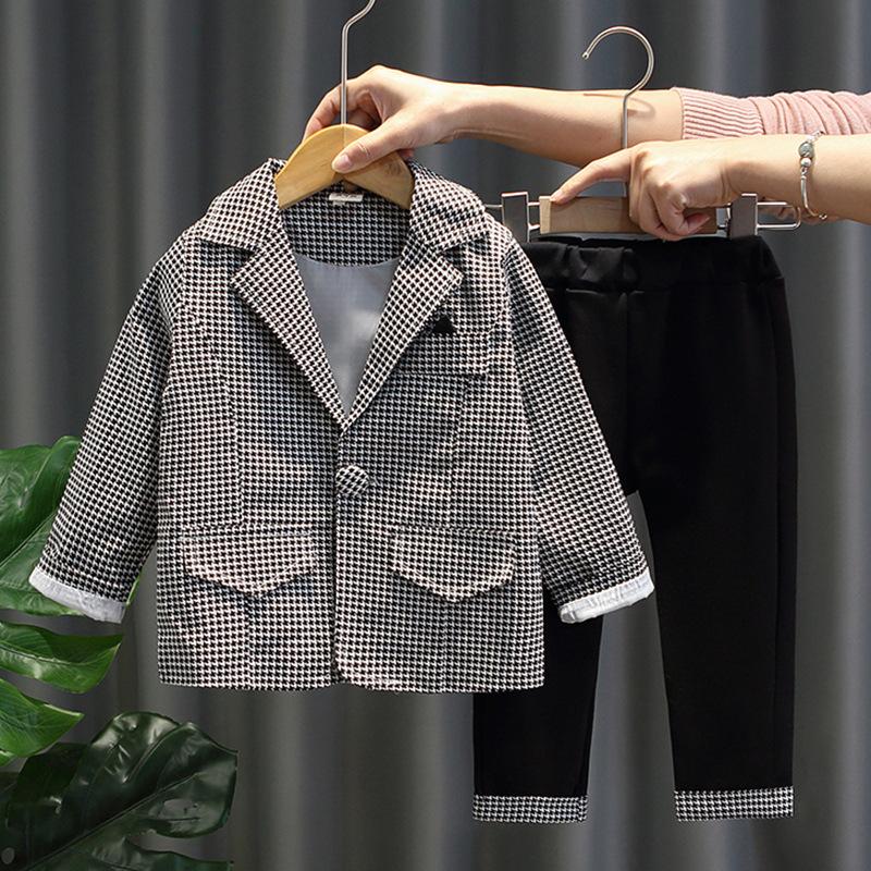 [119260] - Setelan Jas Keren Anak - Motif Houndstooth
