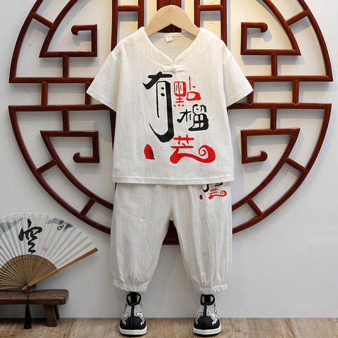 [119288] -Setelan Kaos Keren Anak - Motif Chinese writing