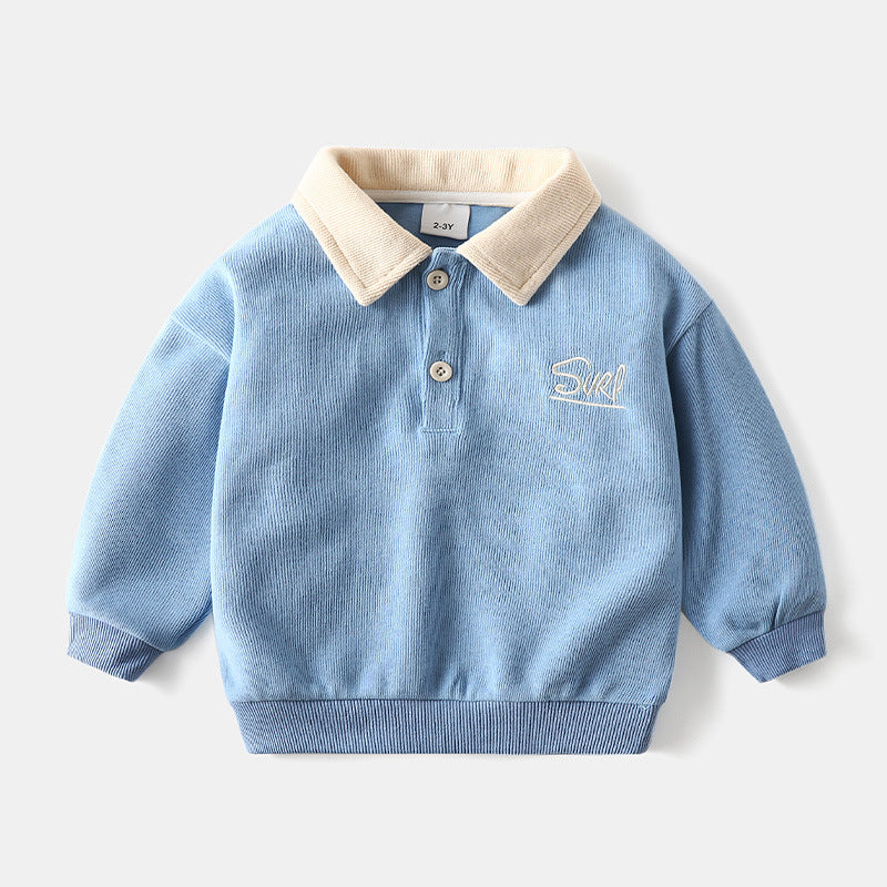 [119291] -Atasan Sweater Kerah Keren Anak - Motif Two Buttons