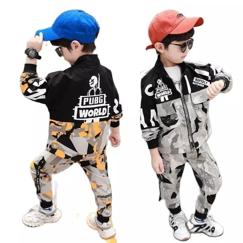 [119296] -Setelan Jaket Keren Anak - Motif Army Shooter