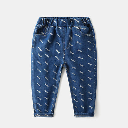 [119303] - Celana Jeans Keren Anak Import - Motif Alphabet
