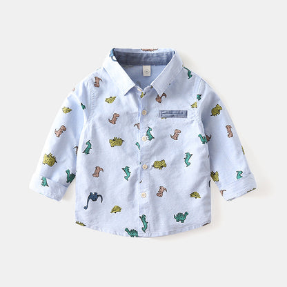 [119305] - Atasan Kemeja Anak Fashionable - Motif Ferocious Dino