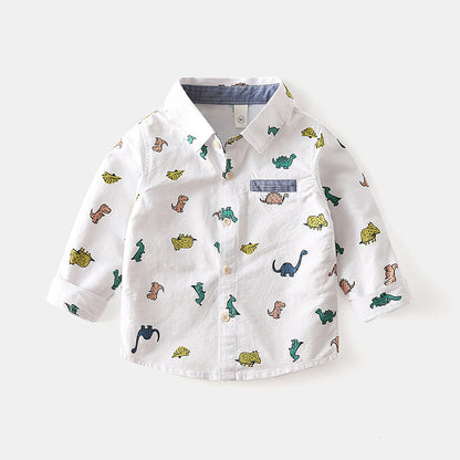 [119305] - Atasan Kemeja Anak Fashionable - Motif Ferocious Dino