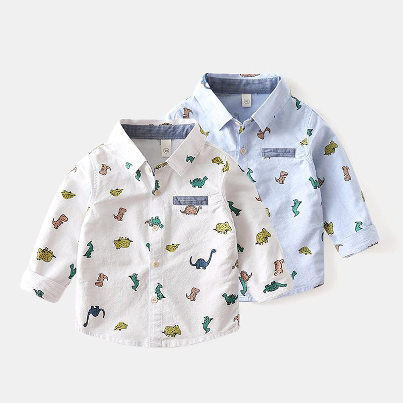 [119305] - Atasan Kemeja Anak Fashionable - Motif Ferocious Dino