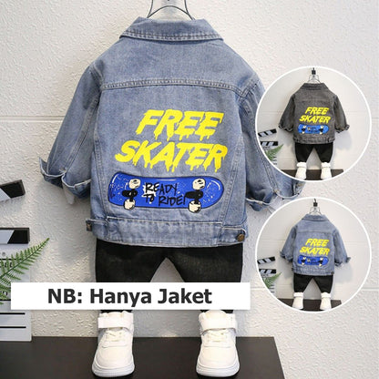 [119324] - Atasan Jaket Jeans Anak Fashionable - Motif Free Skater