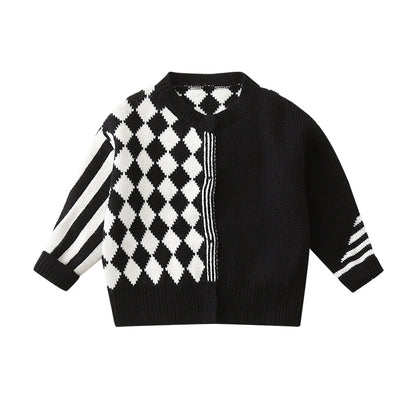 [119327] - Atasan Sweater Keren Style Anak - Motif Chess Box