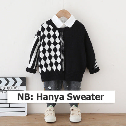 [119327] - Atasan Sweater Keren Style Anak - Motif Chess Box