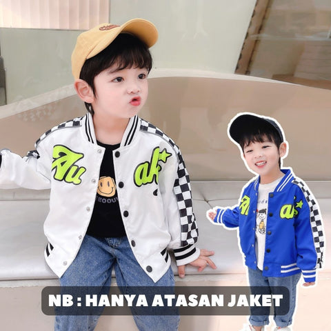 [119357] - Atasan Jaket Baseball Varsity Anak Cowok - Motif Racer Au