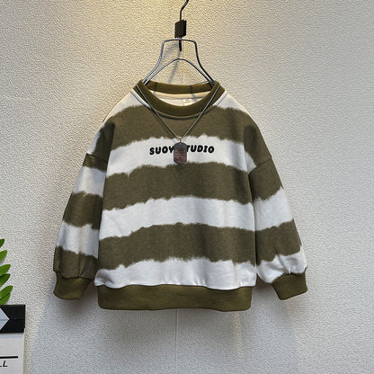 [119360] - Atasan Sweater Crewneck Lengan Panjang Import Anak Cowok Cewek - Motif Plain Line