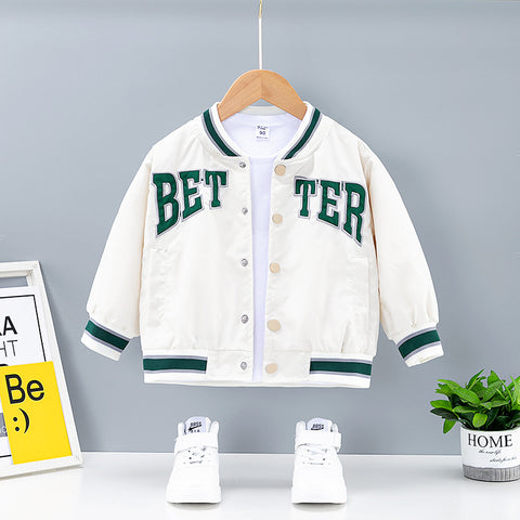 [119363] - Atasan Jaket Baseball Varsity Anak Cowok - Motif Button Bet