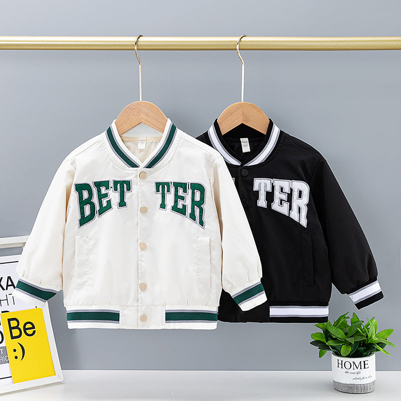 [119363] - Atasan Jaket Baseball Varsity Anak Cowok - Motif Button Bet