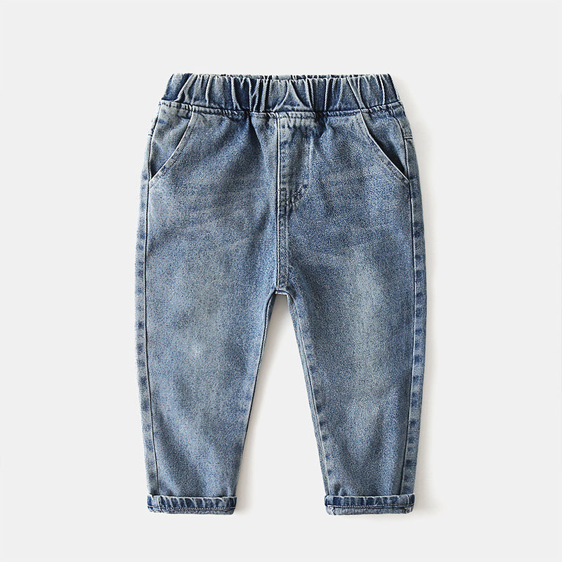 [119364] - Bawahan Celana Panjang Jeans Anak Cowok - Motif Plain Line