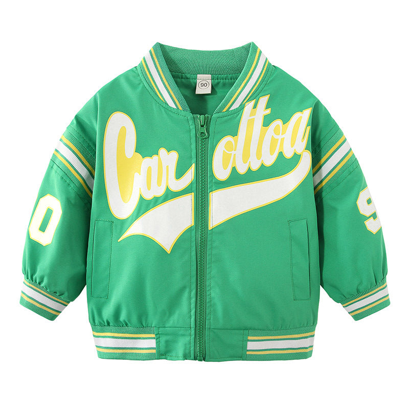 [119365] - Atasan Jaket Baseball Varsity Anak Cowok - Motif Elemental Writing