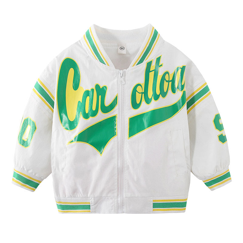 [119365] - Atasan Jaket Baseball Varsity Anak Cowok - Motif Elemental Writing