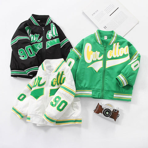 [119365] - Atasan Jaket Baseball Varsity Anak Cowok - Motif Elemental Writing