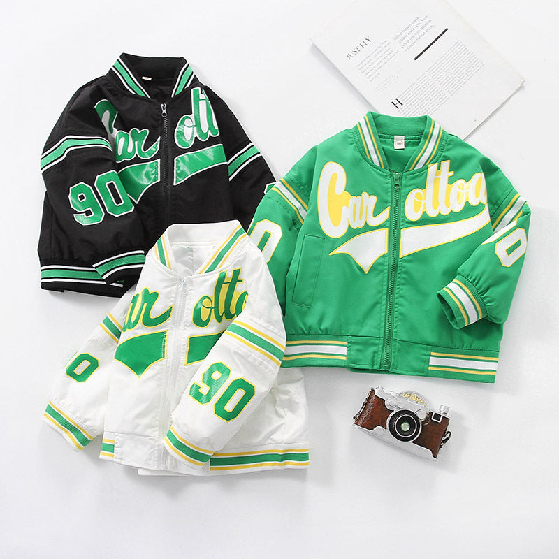 [119365] - Atasan Jaket Baseball Varsity Anak Cowok - Motif Elemental Writing