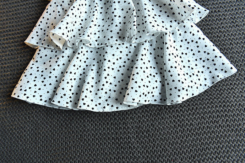 [363170-WHITE] - Dress Modis Anak Perempuan / Fashion Anak - Motif Heart Point