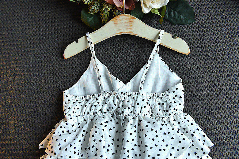 [363170-WHITE] - Dress Modis Anak Perempuan / Fashion Anak - Motif Heart Point
