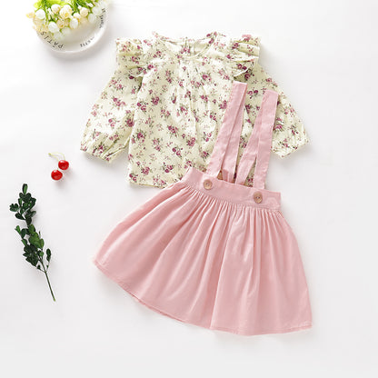 [363231] - Setelan Fashion Trend Anak Perempuan - Motif Frog Skirt Flower