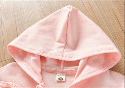 [511103-PINK] - Fashion Atasan Jaket Hoodie Anak - Motif Zipper Lace