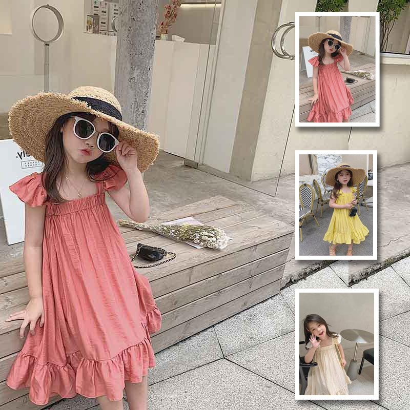 [507194] - Dress Fashion Anak Perempuan - Motif Chest Folds