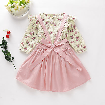 [363231] - Setelan Fashion Trend Anak Perempuan - Motif Frog Skirt Flower