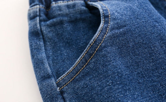 [513597] - Bawahan Celana Panjang Jeans Gradasi Anak Laki-Laki - Motif Efek Washed Two Buttons