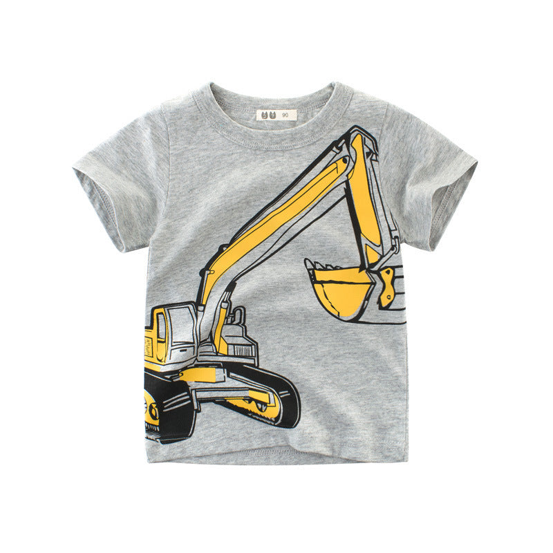 [121134] - IMPORT Baju Atasan Anak / Kaos Anak / T-shirt Anak - Motif Excavator gray
