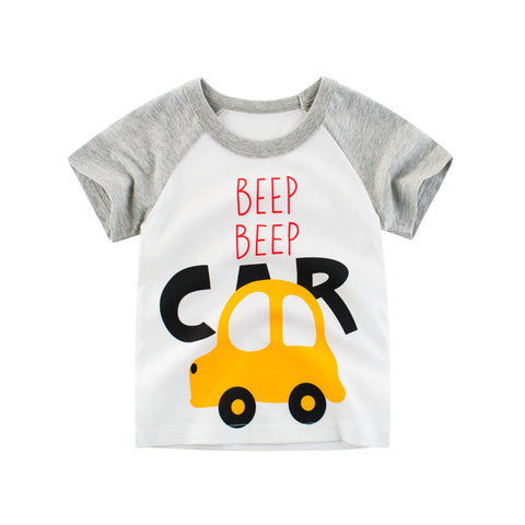 [121137] - Baju Atasan Lengan Pendek Kaos Anak Laki Laki T-shirt Anak - Motif Beep Car