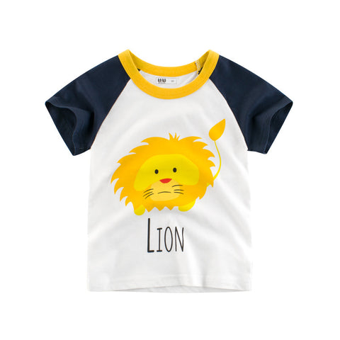 [121139] - Baju Atasan Lengan Pendek Kaos Anak Laki Laki T-shirt Anak - Motif Head Lion